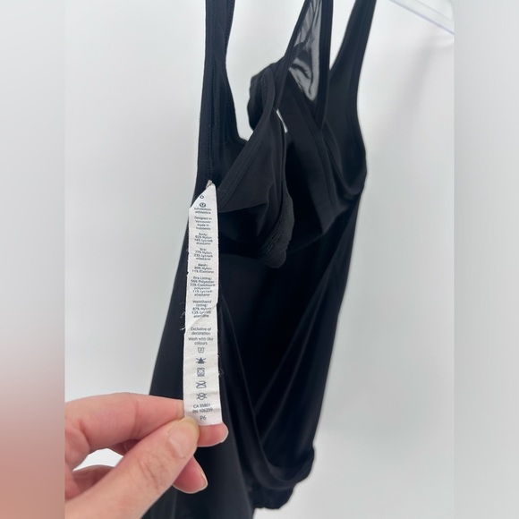 Lululemon Black Open Back Tank Top with Attached Sports Bra Size 6 - Picture 7 of 7